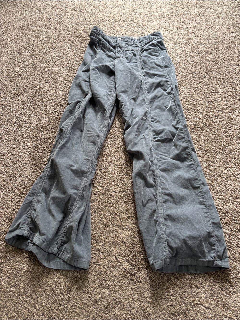 WE THE FREE Light Gray Corduroy High-Rise Pants